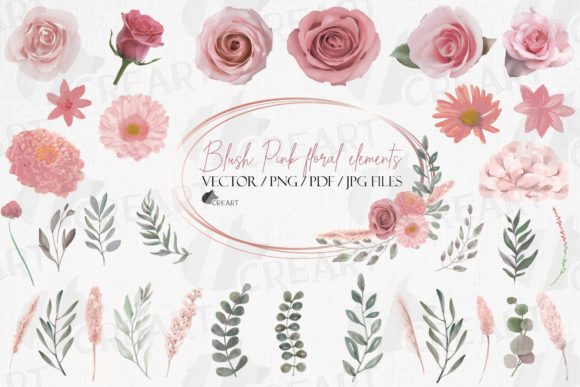 Blush Pink Flowers Green Leaves Design: A Versatile Asset for Modern Creatives