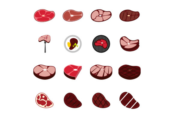 Choosing the Right Steak Icons Set: Flat Style for Modern UI Design