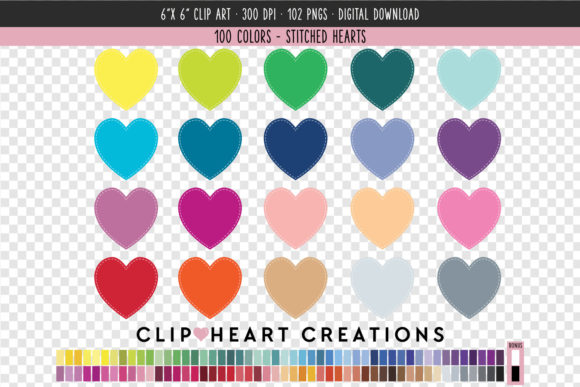 Elevate Designs with Stitched Heart Clip Art