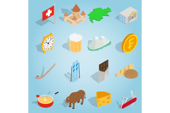 Elevate Designs with Switzerland Set Icons