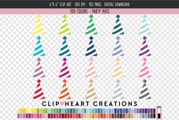 Elevate Your Creative Projects with Party Hat Clip Art - 100 Colors