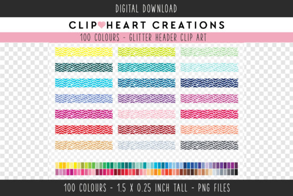 Elevate Your Planning and Design Projects with Glitter Chevron Headers Clip Art