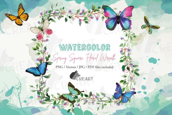 Elevate Your Spring Projects with Butterfly and Floral Square Wreath Decor