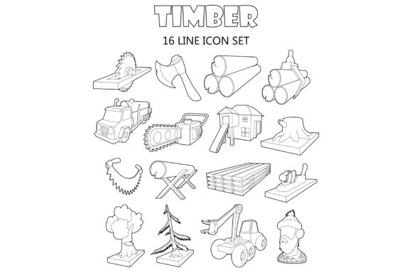 Essential Outline Timber Icons for Modern UI Design