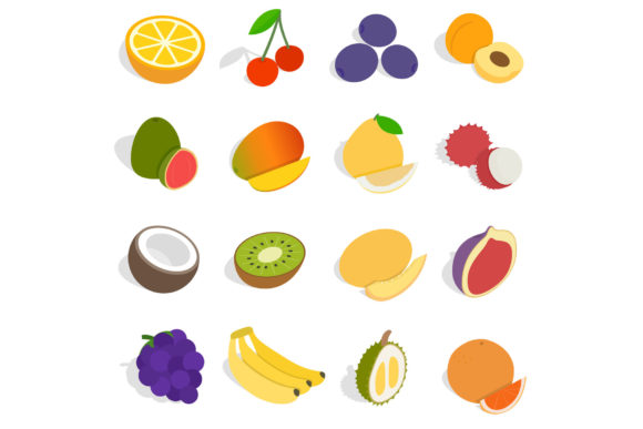 Evaluating the Fruit Icons Set in Isometric 3D Style for Modern UI Design
