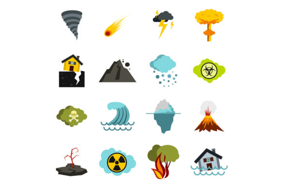 Evaluating the Practical Value of a Flat Style Natural Disaster Icons Set