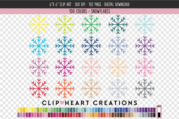 Evaluating the Snowflake Clip Art - 100 Colors Collection for Creative Projects