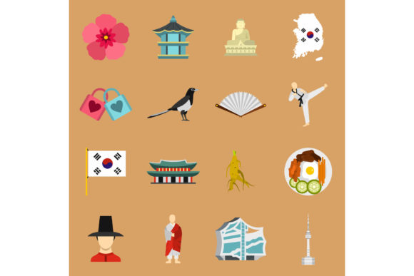 Evaluating the South Korea Icons Set, Flat Style for Digital Design