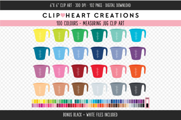 Evaluating the Versatility of Measuring Jug Clip Art - 100 Colors for Digital and Print Projects
