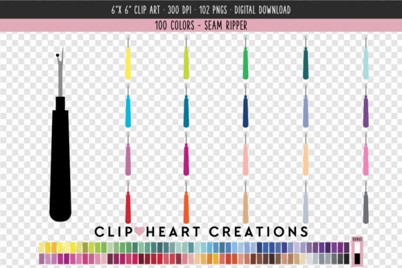 Evaluating the Versatility of Seam Ripper Clip Art in 100 Distinct Colors for Creative Projects