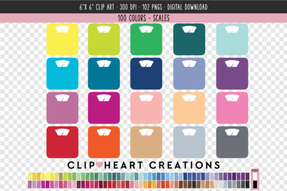 Evaluating the Weighing Scale Clip Art - 100 Colors Collection for Professional Design