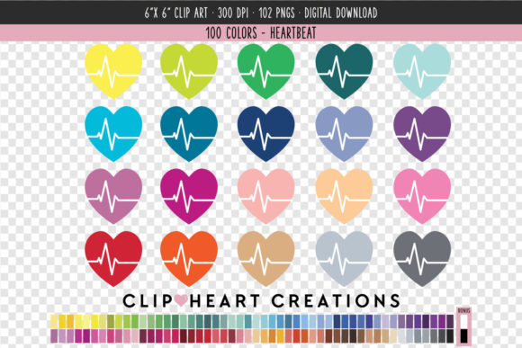 Integrating Heartbeat Clip Art - 100 Colors into Professional Creative Workflows