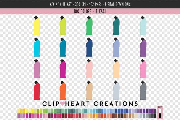 Integrating Toilet Cleaner Clip Art - 100 Colors into Professional Creative Workflows