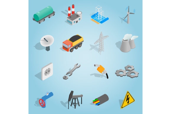 Isometric 3D Industrial Icons: A Modern Design Essential