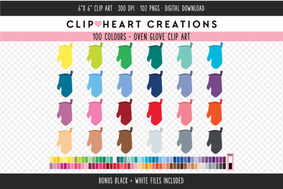 Oven Glove Clip Art: 100 Vibrant Colors for Creators