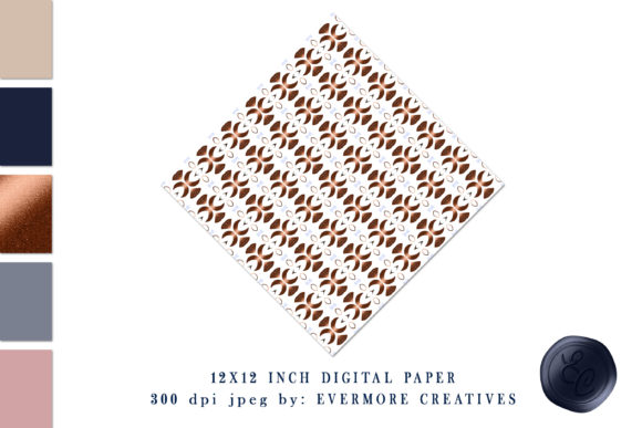 Strategic Visual Planning with Copper Dusty Blue Moon Digital Paper