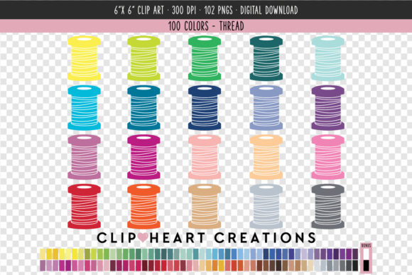 Thread Clip Art - 100 Colors Collection