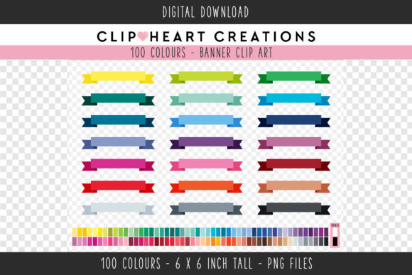 Unlock Creativity with 100 Color Banners Clip Art