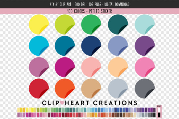 Unlocking Creative Potential with High-Resolution Peeled Sticker Clip Art in 100 Vibrant Colors
