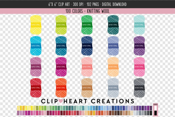 Unlocking Creativity with Knitting Yarn Clip Art - 100 Colors for Every Project
