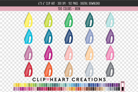 Versatile Iron Clip Art in 100 Vibrant Colors